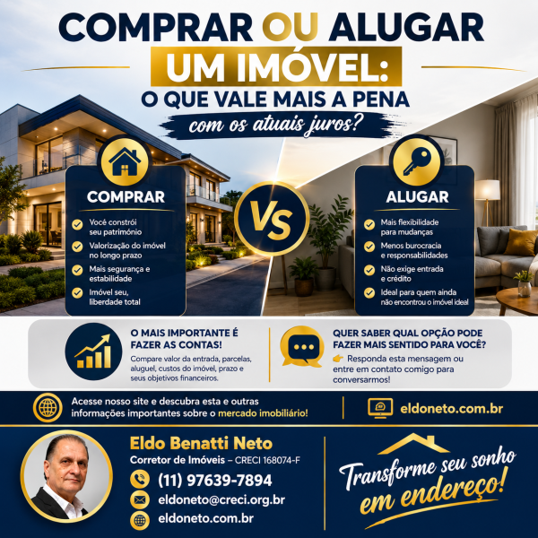 Comprar ou alugar um im�vel: o que vale mais a pena com os atuais juros?